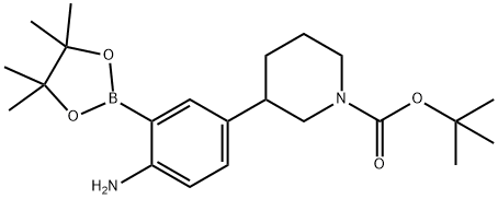 2-Amino-5-(N-Boc-piperidin-3-yl)phenylboronic acid pinacol ester Struktur