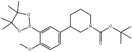 2-Methoxy-5-(N-Boc-piperidin-3-yl)phenylboronic acid pinacol ester Struktur