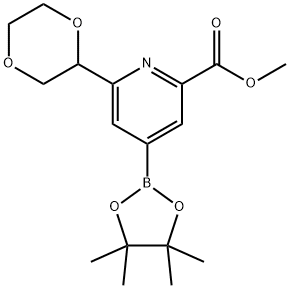 methyl 6-(1,4-dioxan-2-yl)-4-(4,4,5,5-tetramethyl-1,3,2-dioxaborolan-2-yl)picolinate Struktur