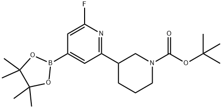 tert-butyl 3-(6-fluoro-4-(4,4,5,5-tetramethyl-1,3,2-dioxaborolan-2-yl)pyridin-2-yl)piperidine-1-carboxylate Struktur