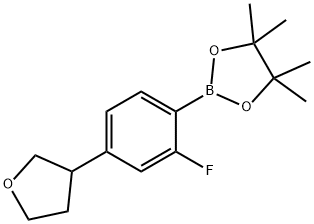 4-(3-tetrahydrofuranyl)-2-fluorophenylboronic acid pinacol ester Struktur