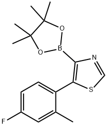 5-(2-Methyl-4-fluorophenyl)thiazole-4-boronic acid pinacol ester Struktur