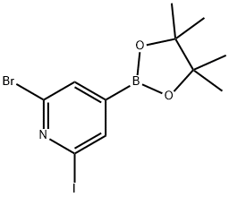 2-Bromo-6-iodopyridine-4-boronic acid pinacol ester Struktur