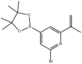 2-Bromo-6-(iso-propenyl) 
pyridine-4-boronic acid pinacol ester Struktur