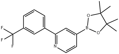 4-(4,4,5,5-tetramethyl-1,3,2-dioxaborolan-2-yl)-2-(3-(trifluoromethyl)phenyl)pyridine Struktur