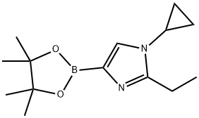 1-cyclopropyl-2-ethyl-4-(4,4,5,5-tetramethyl-1,3,2-dioxaborolan-2-yl)-1H-imidazole Struktur