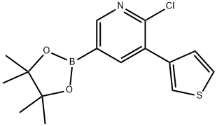 6-Chloro-5-(3-thienyl)pyridine-3-boronic acid pinacol ester Struktur