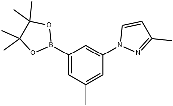 3-methyl-1-(3-methyl-5-(4,4,5,5-tetramethyl-1,3,2-dioxaborolan-2-yl)phenyl)-1H-pyrazole Struktur