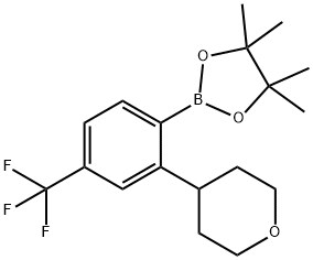 4,4,5,5-tetramethyl-2-(2-(tetrahydro-2H-pyran-4-yl)-4-(trifluoromethyl)phenyl)-1,3,2-dioxaborolane Struktur