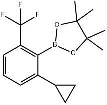 2-Trifluoromethyl-6-cyclopropylphenylboronic acid pinacol ester Struktur