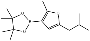 2-Methyl-5-(iso-butyl)furan-3-boronic acid pinacol ester Struktur