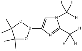 1,2-bis(methyl-d3)-4-(4,4,5,5-tetramethyl-1,3,2-dioxaborolan-2-yl)-1H-imidazole Struktur