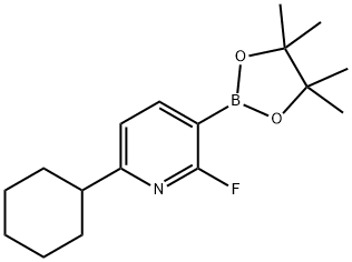 2-Fluoro-6-(cyclohexyl)pyridine-3-boronic acid pinacol ester Struktur