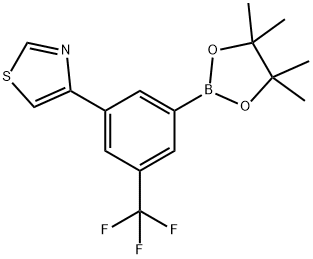 3-(Thiazol-4-yl)-5-trifluoromethylphenylboronic acid pinacol ester Struktur