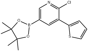 6-Chloro-5-(2-thienyl)pyridine-3-boronic acid pinacol ester Struktur