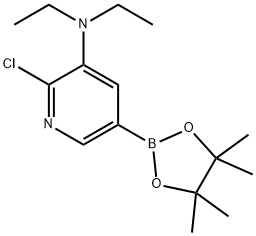 6-Chloro-5-diethylaminopyridine-3-boronic acid pinacol ester Struktur