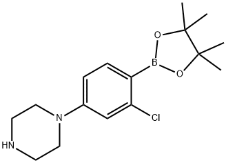 2-Chloro-4-(piperazin-1-yl)phenylboronic acid pinacol ester Struktur