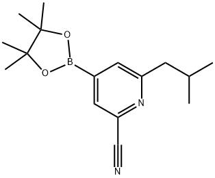 2-(iso-Butyl)-6-cyanopyridine-4-boronic acid pinacol ester Struktur