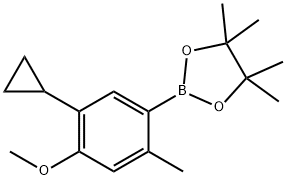 2-Methyl-4-methoxy-5-cyclopropylphenylboronic acid pinacol ester Struktur