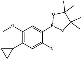 2-Chloro-5-methoxy-4-cyclopropylphenylboronic acid pinacol ester Struktur