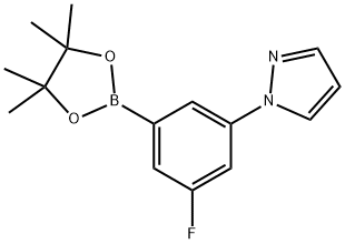 1-(3-fluoro-5-(4,4,5,5-tetramethyl-1,3,2-dioxaborolan-2-yl)phenyl)-1H-pyrazole Struktur