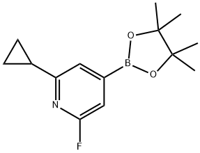 2-cyclopropyl-6-fluoro-4-(4,4,5,5-tetramethyl-1,3,2-dioxaborolan-2-yl)pyridine Struktur