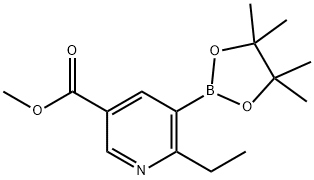 2-Ethyl-5-(methoxycarbonyl)pyridine-3-boronic acid pinacol ester Struktur