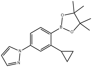 2-Cyclopropyl-4-(1H-pyrazol-1-yl)phenylboronic acid pinacol ester Struktur