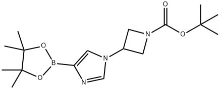 tert-butyl 3-(4-(4,4,5,5-tetramethyl-1,3,2-dioxaborolan-2-yl)-1H-imidazol-1-yl)azetidine-1-carboxylate Struktur