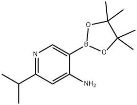 2-isopropyl-5-(4,4,5,5-tetramethyl-1,3,2-dioxaborolan-2-yl)pyridin-4-amine Struktur