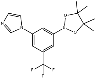 1-(3-(4,4,5,5-tetramethyl-1,3,2-dioxaborolan-2-yl)-5-(trifluoromethyl)phenyl)-1H-imidazole Struktur