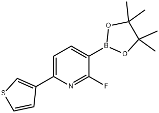 2-Fluoro-6-(3-thienyl)pyridine-3-boronic acid pinacol ester Struktur