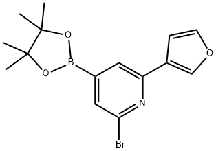 2-Bromo-6-(3-furyl)pyridine-4-boronic acid pinacol ester Struktur