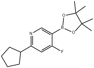 2-cyclopentyl-4-fluoro-5-(4,4,5,5-tetramethyl-1,3,2-dioxaborolan-2-yl)pyridine Struktur