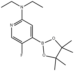 5-Fluoro-2-(diethylamino)pyridine-4-boronic acid pinacol ester Struktur