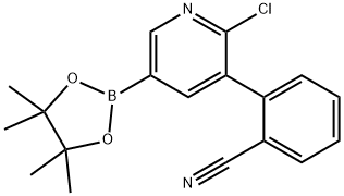 6-Chloro-5-(2-cyanophenyl)pyridine-3-boronic acid pinacol ester Struktur