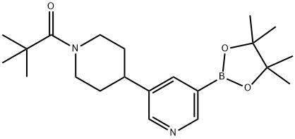 5-(1-Pivaloylpiperidin-4-yl)pyridine-3-boronic acid pinacol ester Struktur