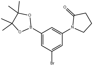 1-[3-(TETRAMETHYL-1,3,2-DIOXABOROLAN-2-YL)-5-BROMOPHENYL]PYRROLIDIN-2-ONE Struktur