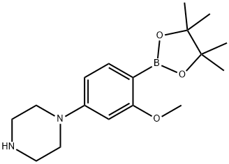 2-Methoxy-4-(piperazin-1-yl)phenylboronic acid pinacol ester Struktur