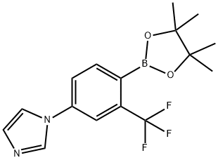 2-Trifluoromethyl-4-(imidazol-1-yl)phenylboronic acid pinacol ester Struktur