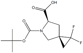 (3R,6R)-5-(tert-butoxycarbonyl)-1,1-difluoro-5-azaspiro[2.4]heptane-6-carboxylic acid Struktur