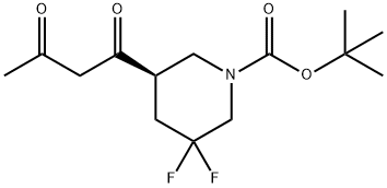 tert-butyl (R)-3,3-difluoro-5-(3-oxobutanoyl)piperidine-1-carboxylate Struktur