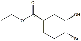 ethyl (1S,3S,4R)-4-bromo-3-hydroxycyclohexane-1-carboxylate Struktur