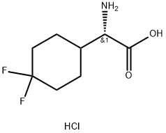 (2S)-2-amino-2-(4,4-difluorocyclohexyl)acetic acid hydrochloride Struktur