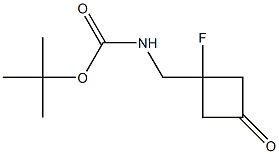 tert-butyl N-[(1-fluoro-3-oxocyclobutyl)methyl]carbamate Struktur