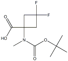 1-{[(tert-butoxy)carbonyl](methyl)amino}-3,3-difluorocyclobutane-1-carboxylic acid Struktur