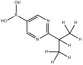 (2-(propan-2-yl-d7)pyrimidin-5-yl)boronic acid Struktur