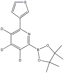 2-(4,4,5,5-tetramethyl-1,3,2-dioxaborolan-2-yl)-6-(thiophen-3-yl)pyridine-3,4,5-d3 Struktur