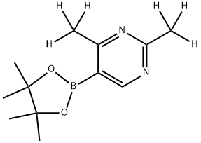 2,4-bis(methyl-d3)-5-(4,4,5,5-tetramethyl-1,3,2-dioxaborolan-2-yl)pyrimidine Struktur