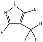 5-bromo-4-(methyl-d3)-1H-pyrazole-3-d Struktur